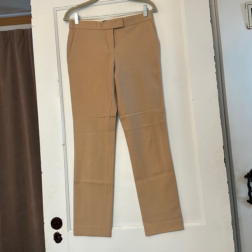 Ann Taylor beige straight leg trouser pant